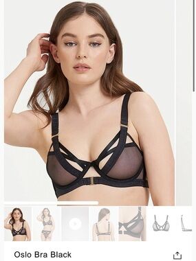 Like New Bluebella Oslo Black Sheer Strappy Bra